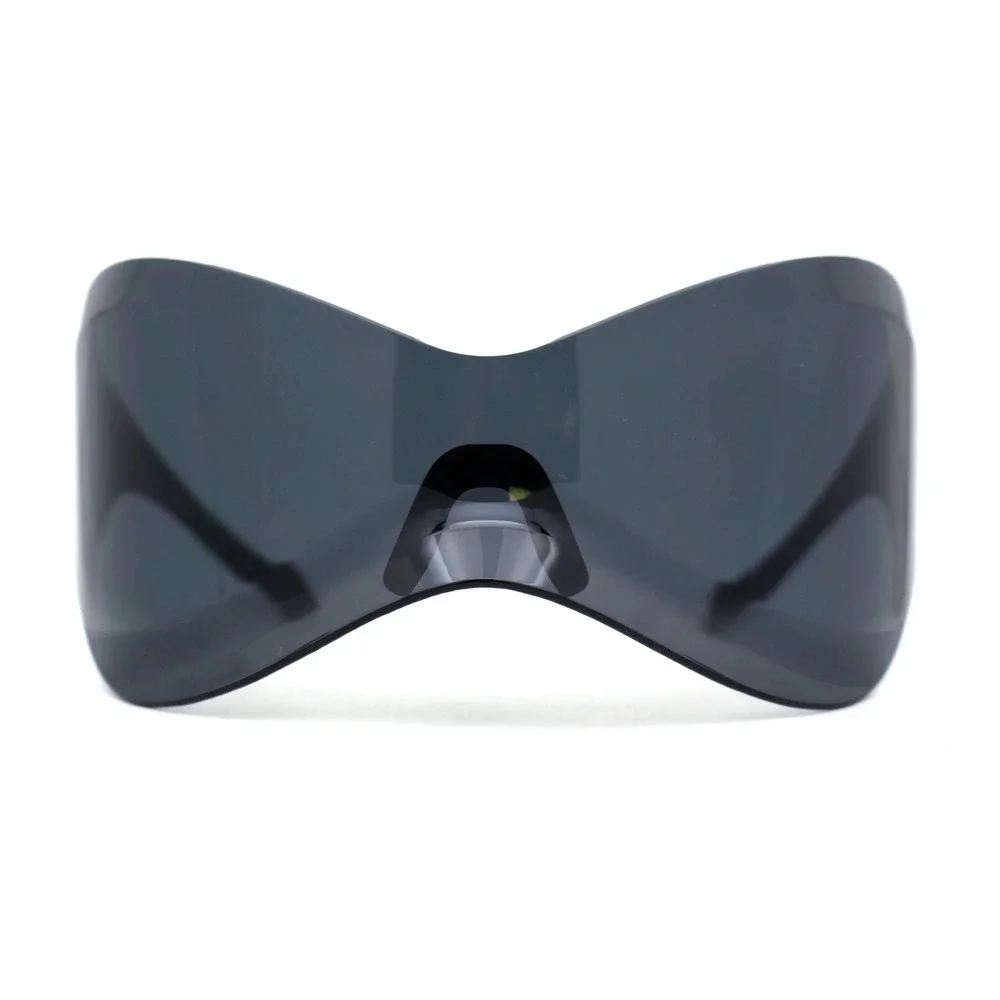 Womens Oversized Shield Sunglasses‎ Futuristic Butterfly Visor Black Wrap Shades